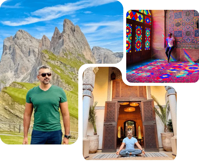Travel lifestyle collage portrait