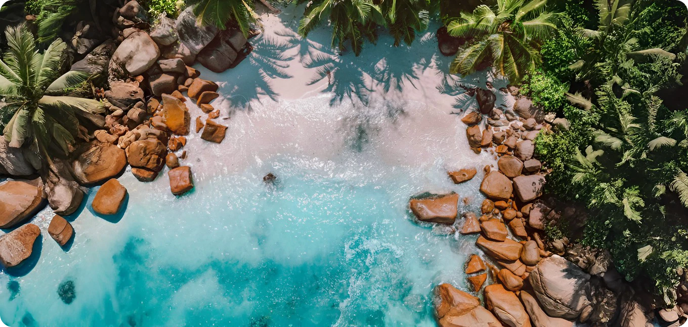 Tropical beach crystal water