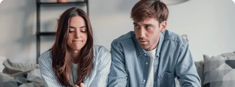 Sad couple relationship tension