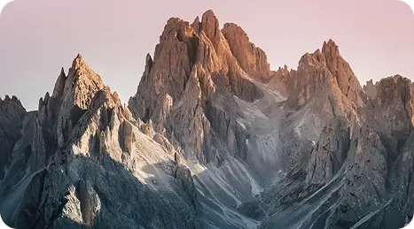 Dramatic rocky mountain peaks